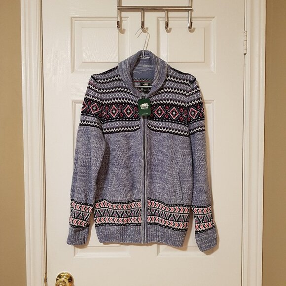 NWT Roots Girl's Zippered Sweater ~ Fair Isle ~ Size 13/14 years (XXL) ~ - Picture 1 of 5
